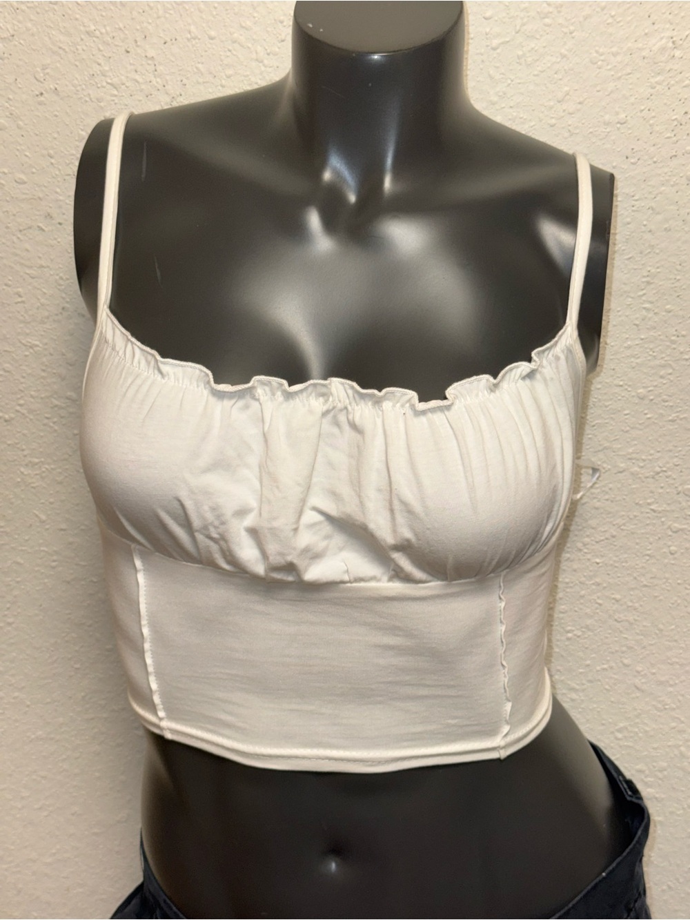 Princess Polly Off-White Gathered Ruched Cami Top